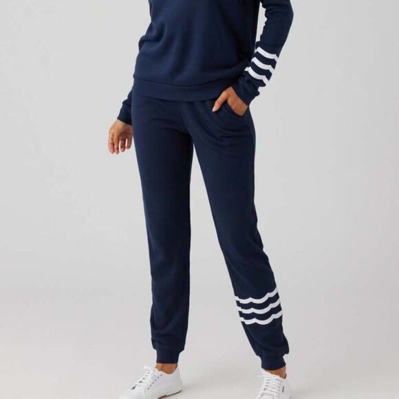 SOL Angeles Coastal Waves Jogger Indigo Navy Size Small NWT